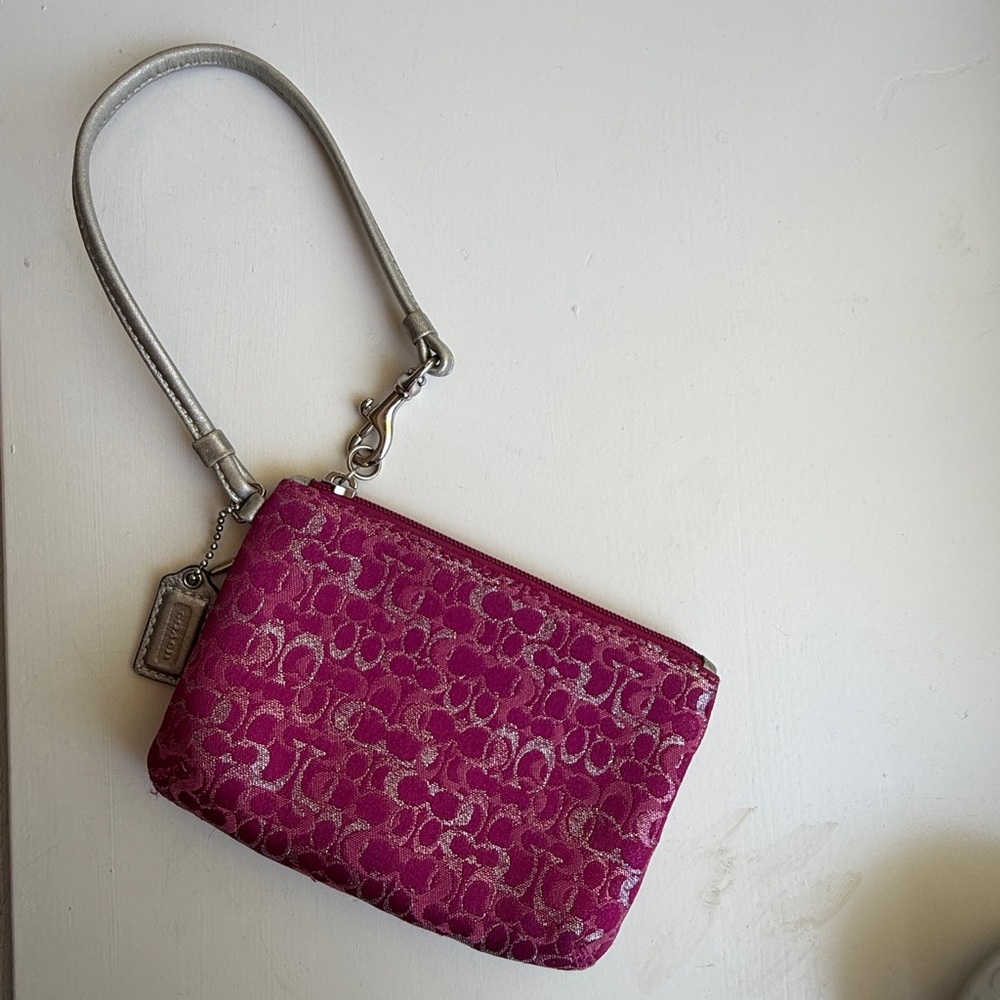 Coach Fuchsia Signature Wristlet - Picture 8 of 11